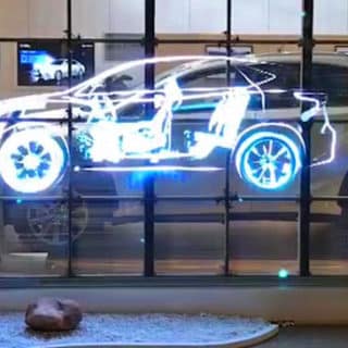 Ecran LED transparent concession automobiles